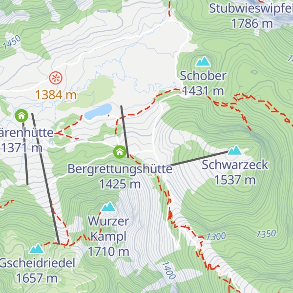 Map of Wiederlechnerhütte