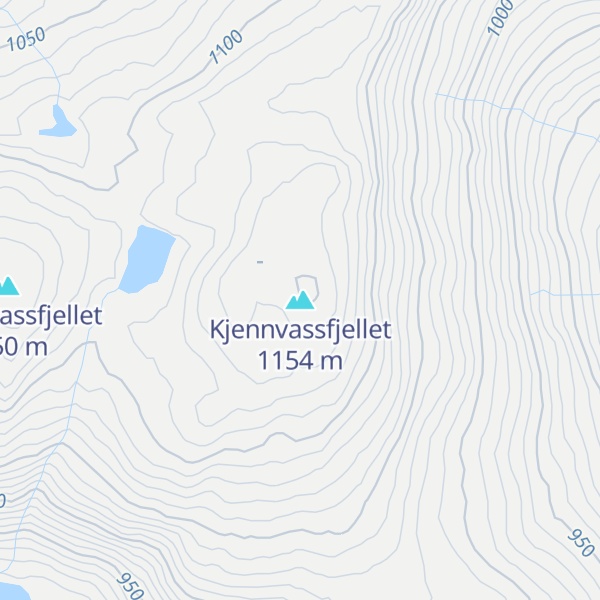 Map of Kjennvassfjellet