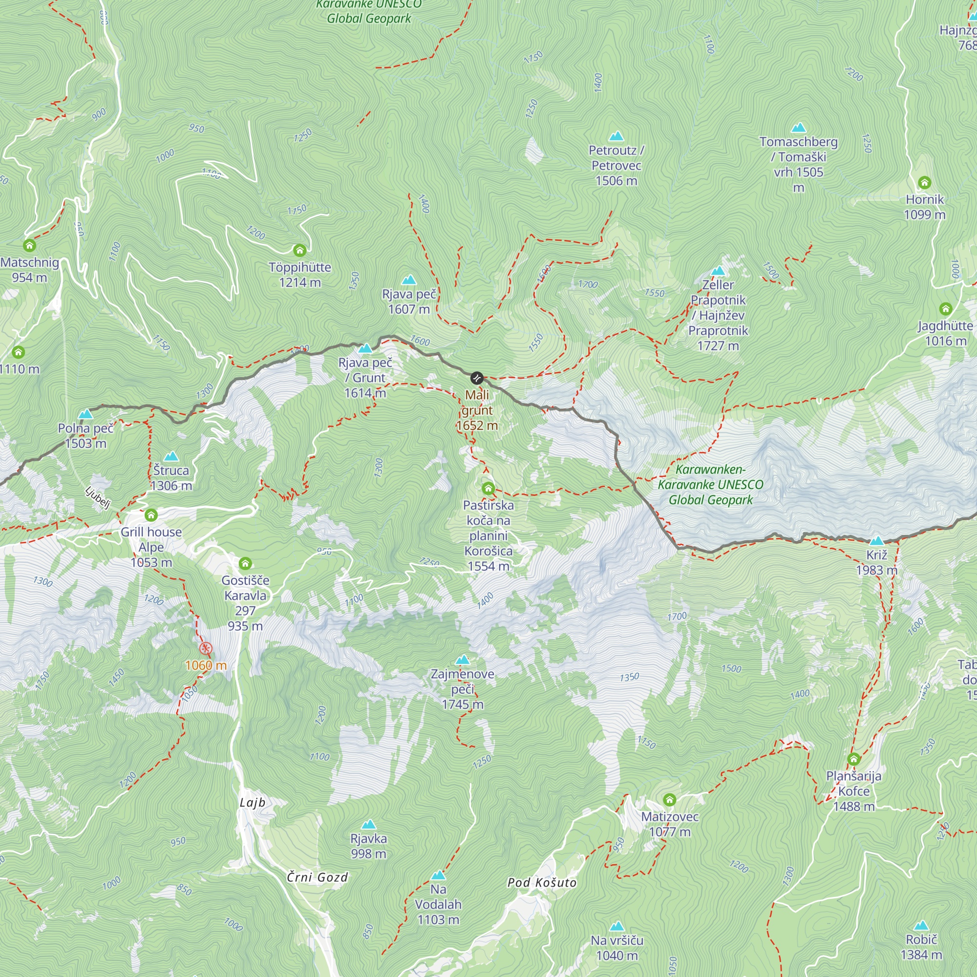 Pastirska koča na planini Korošica map