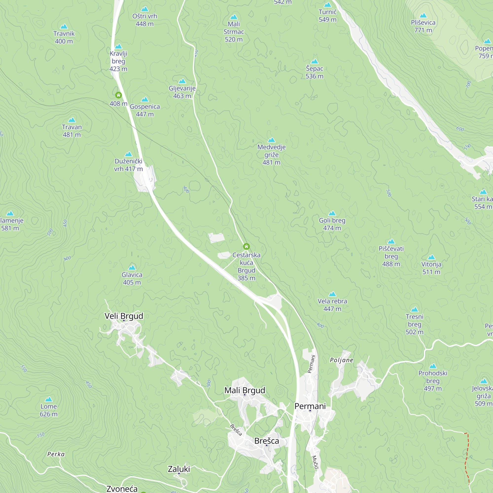 Cestarska kuća Brgud map