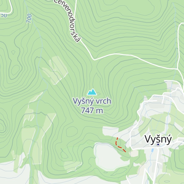 Map of Vyšný vrch