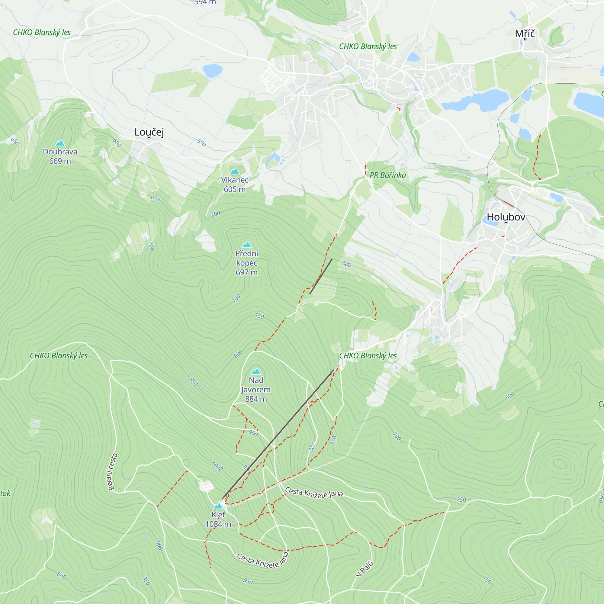 Chata pod Kletí map