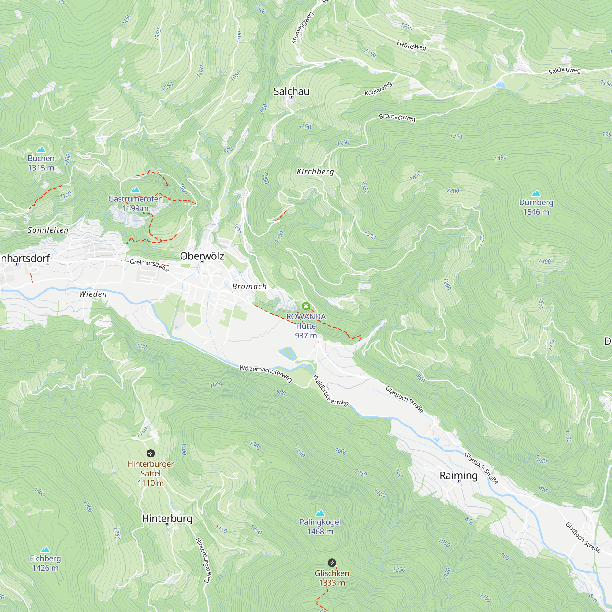 ROWANDA Hütte map