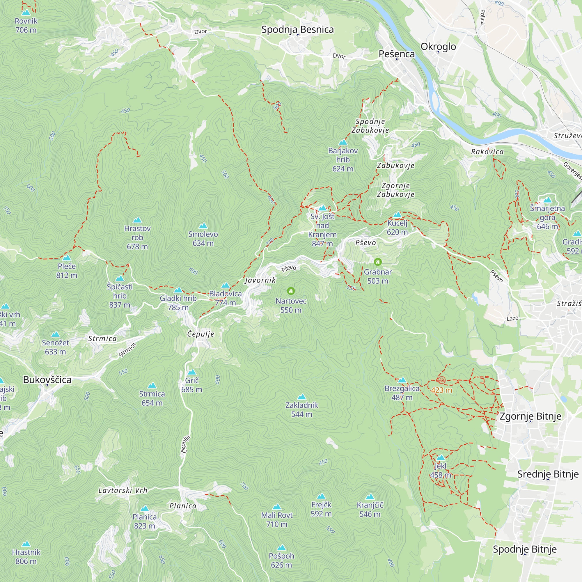 Nartovec map