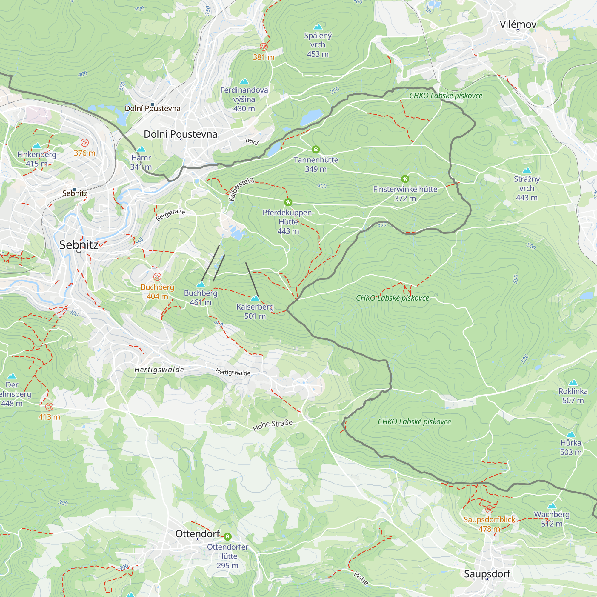 Hraniční bouda map