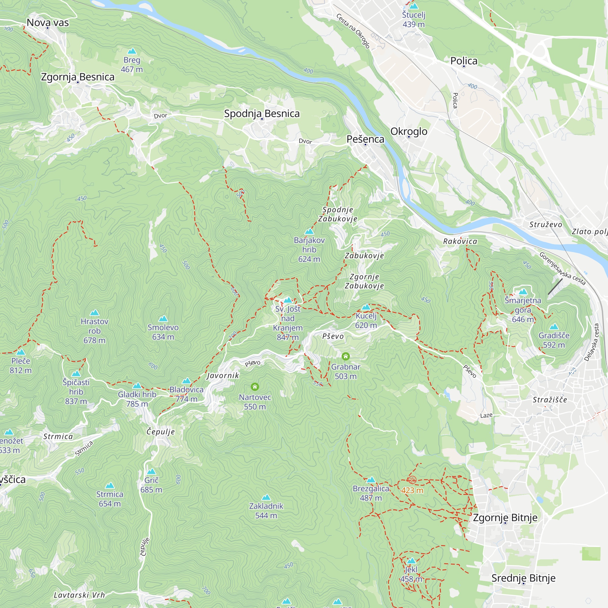 Rod zelenega Jošta map
