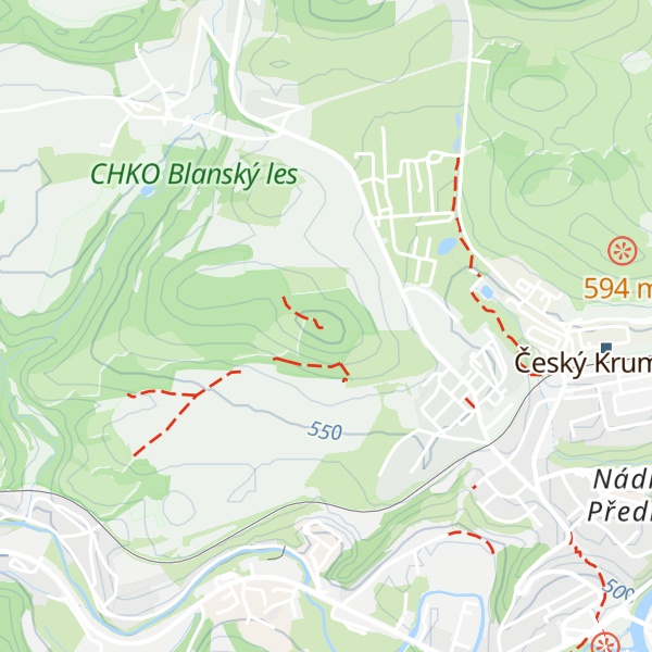 Map of Městský vrch