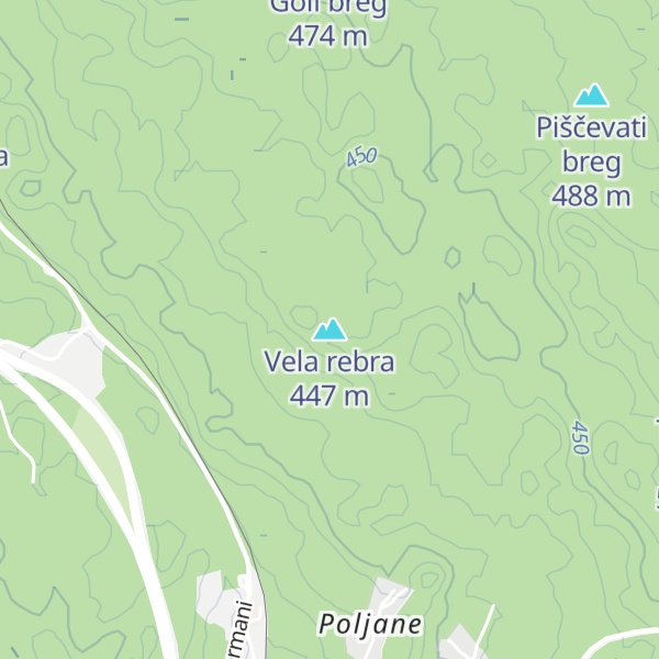 Map of Vela rebra