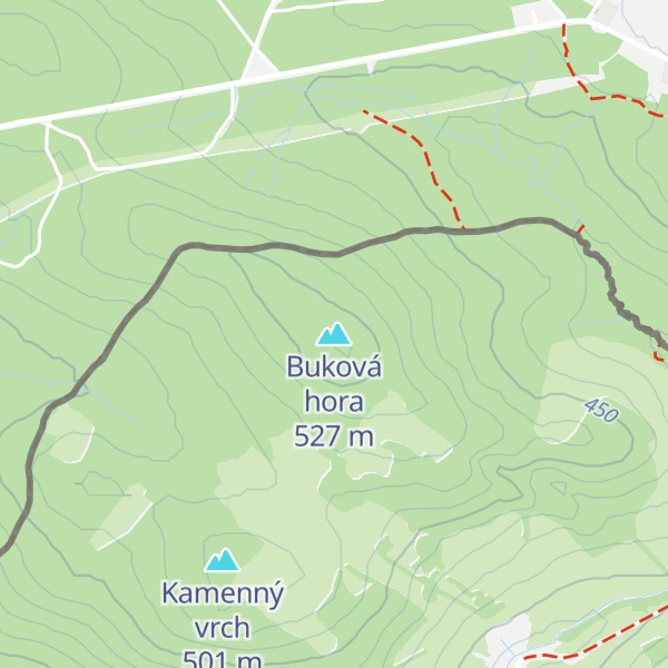 Map of Buková hora