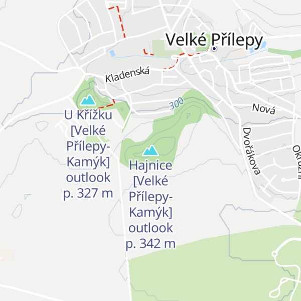 Map of Hajnice [Velké Přílepy-Kamýk] outlook p.