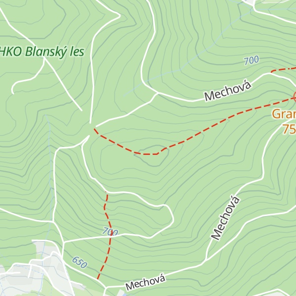 Map of Granátník