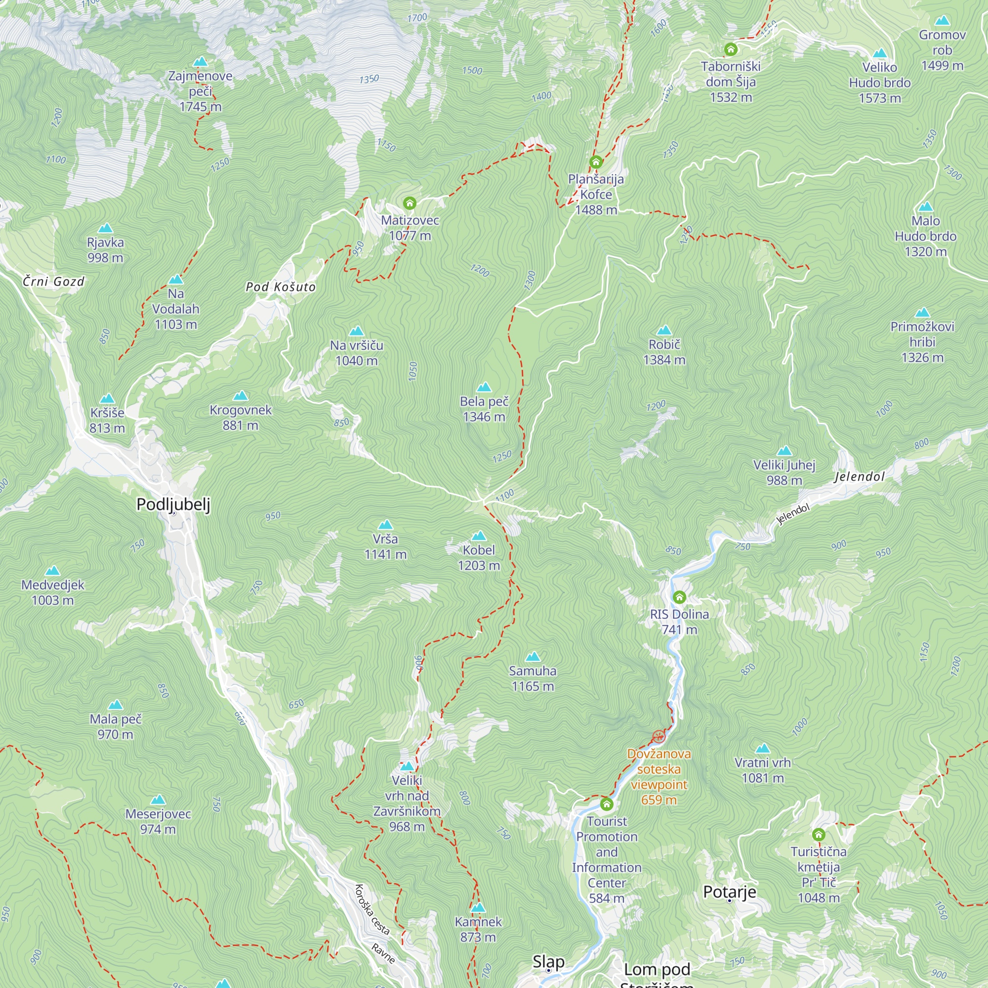 Zavetišče na Kalu map