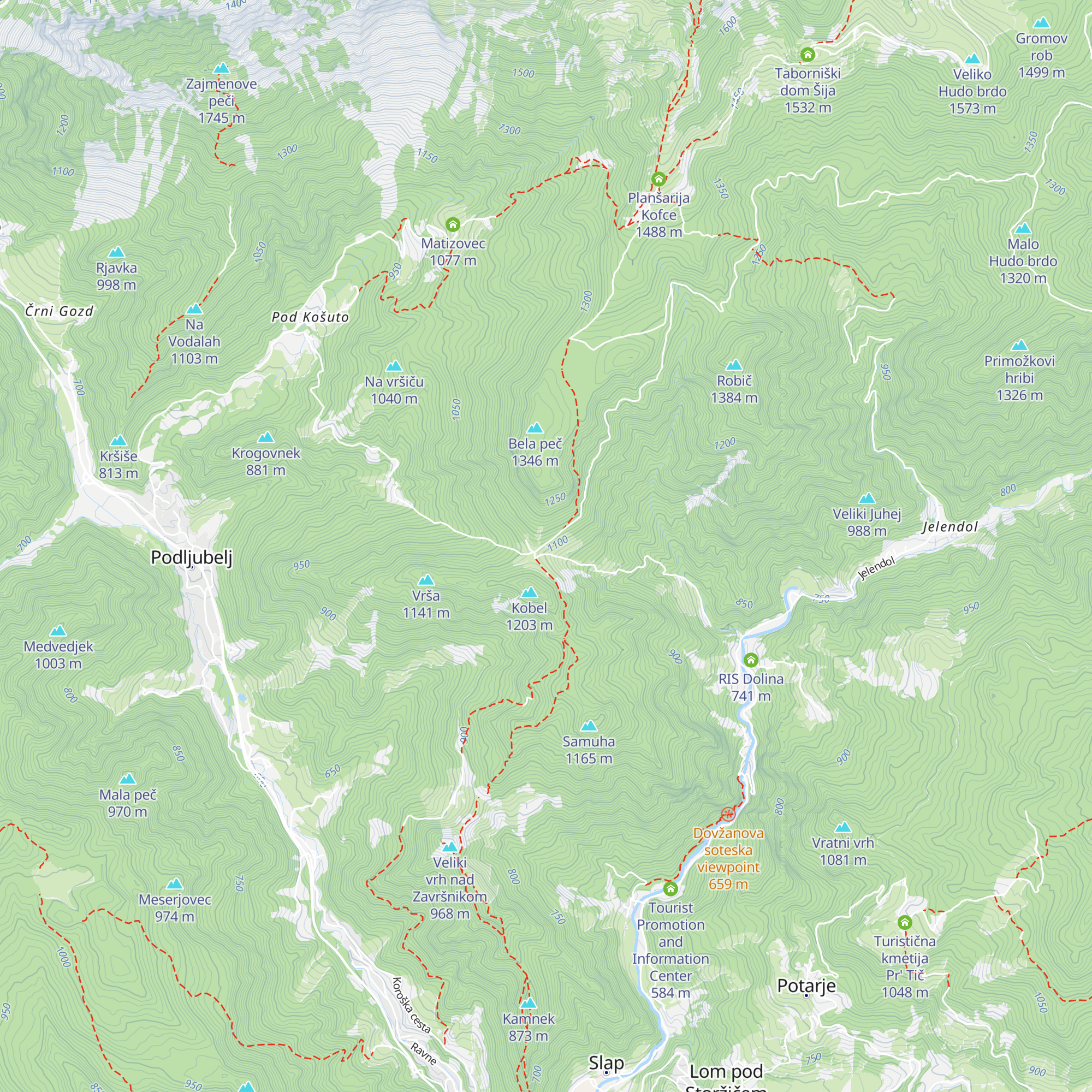 Zavetišče na Kalu map