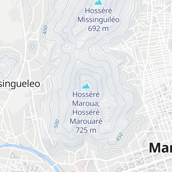 Map of Hosséré Maroua; Hosséré Marouaré