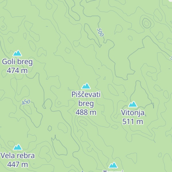 Map of Piščevati breg