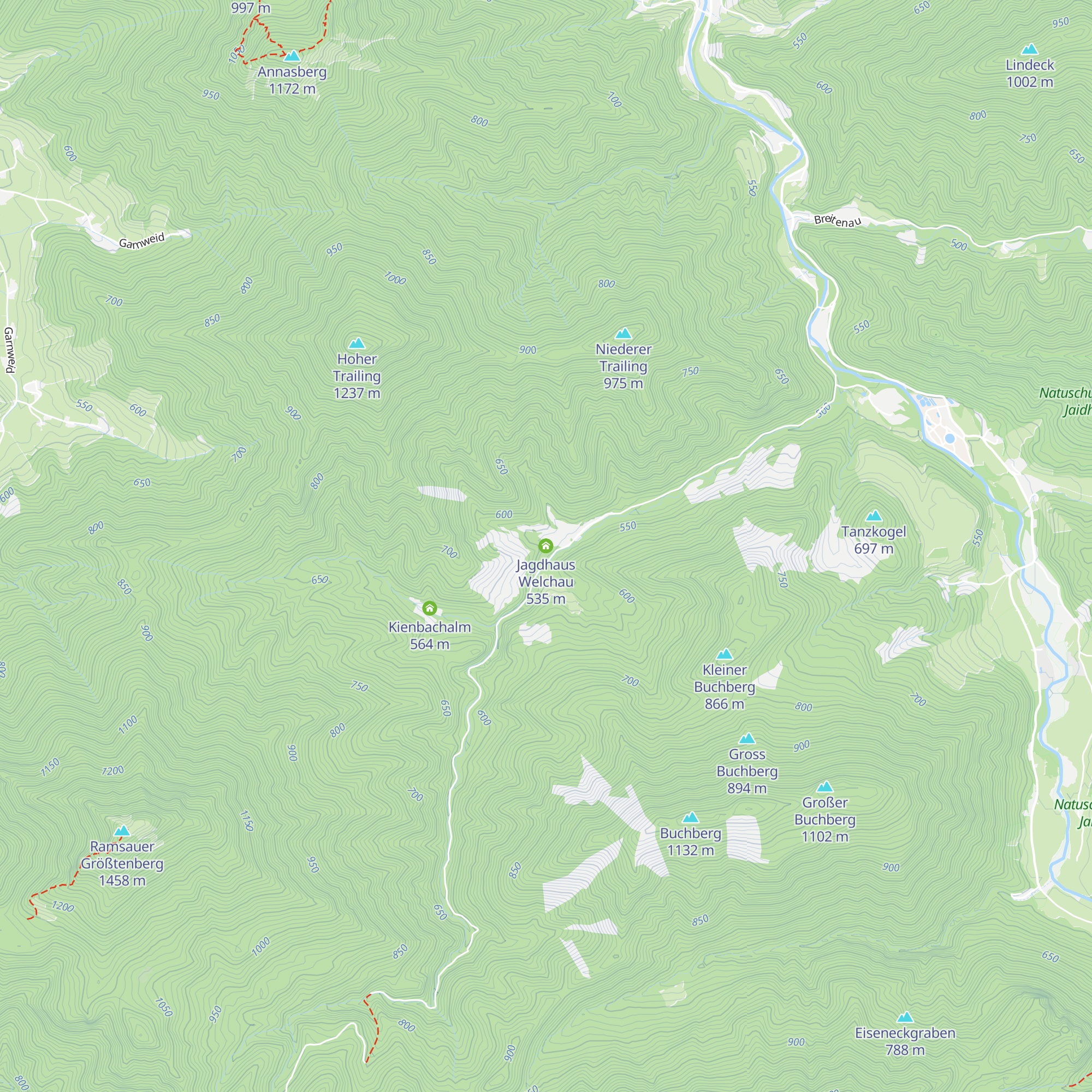 Jagdhaus Welchau map