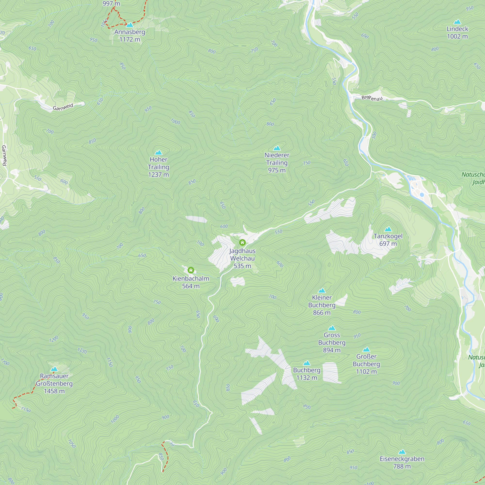Jagdhaus Welchau map