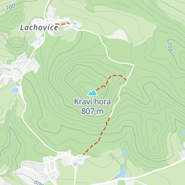 Map of Kraví hora