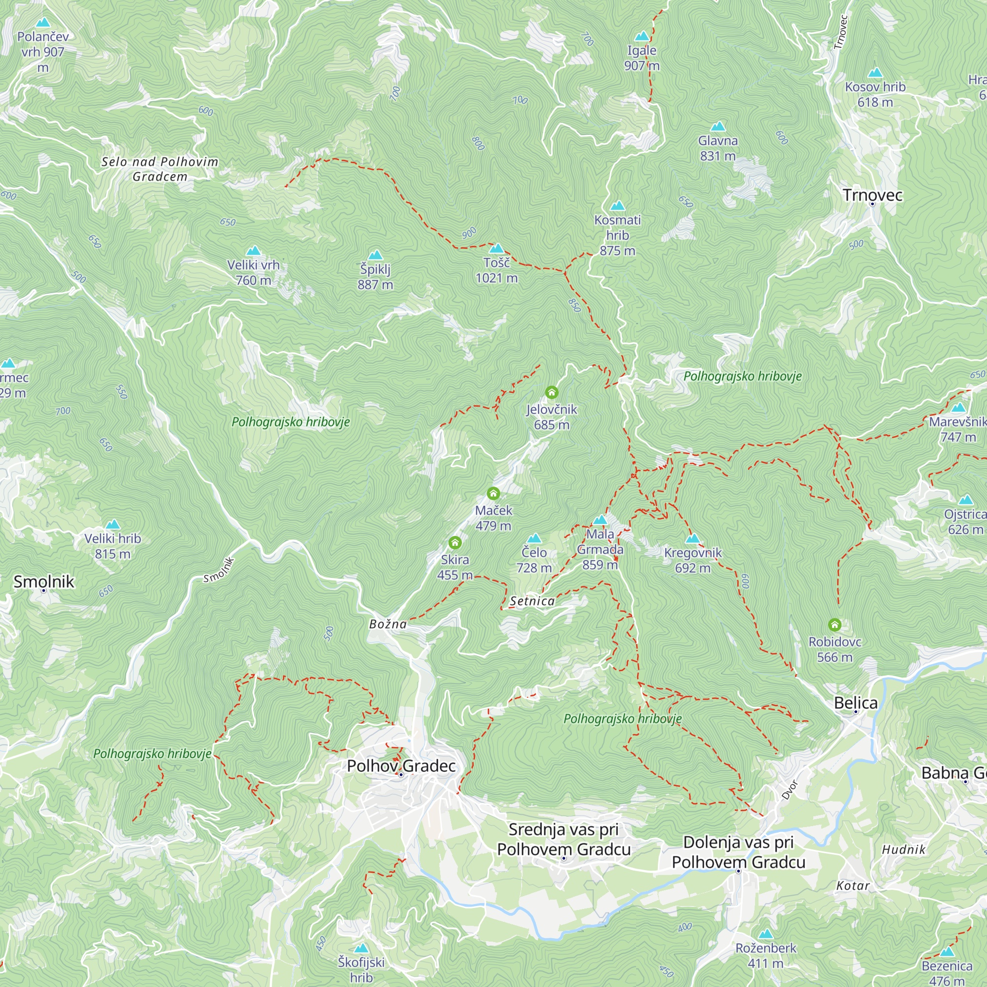 Maček map