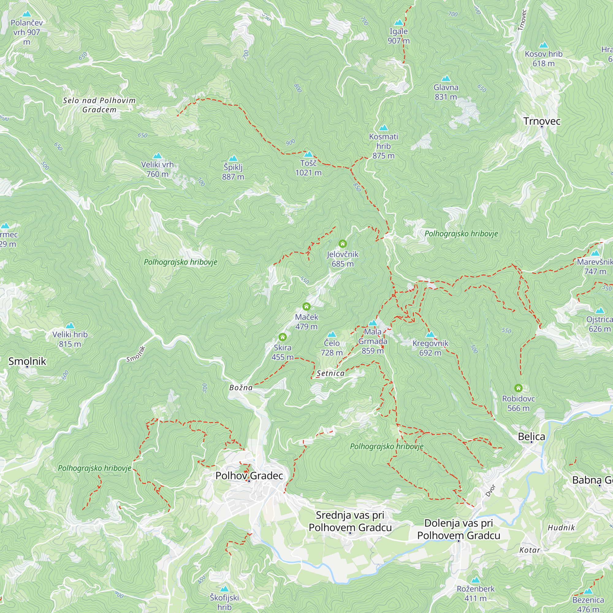Maček map