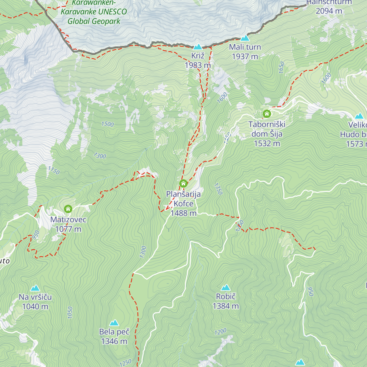 Planšarija Kofce map