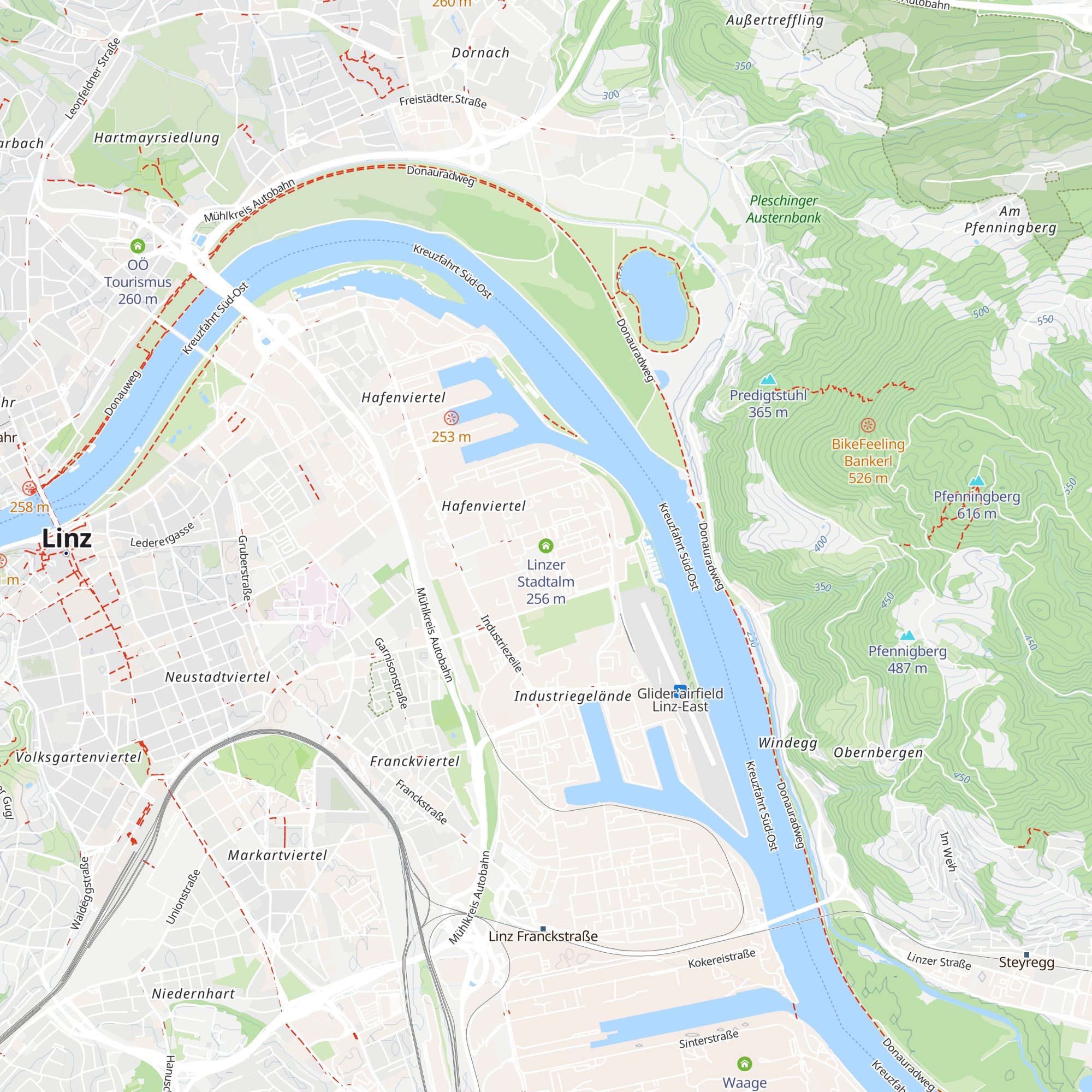 Linzer Stadtalm map