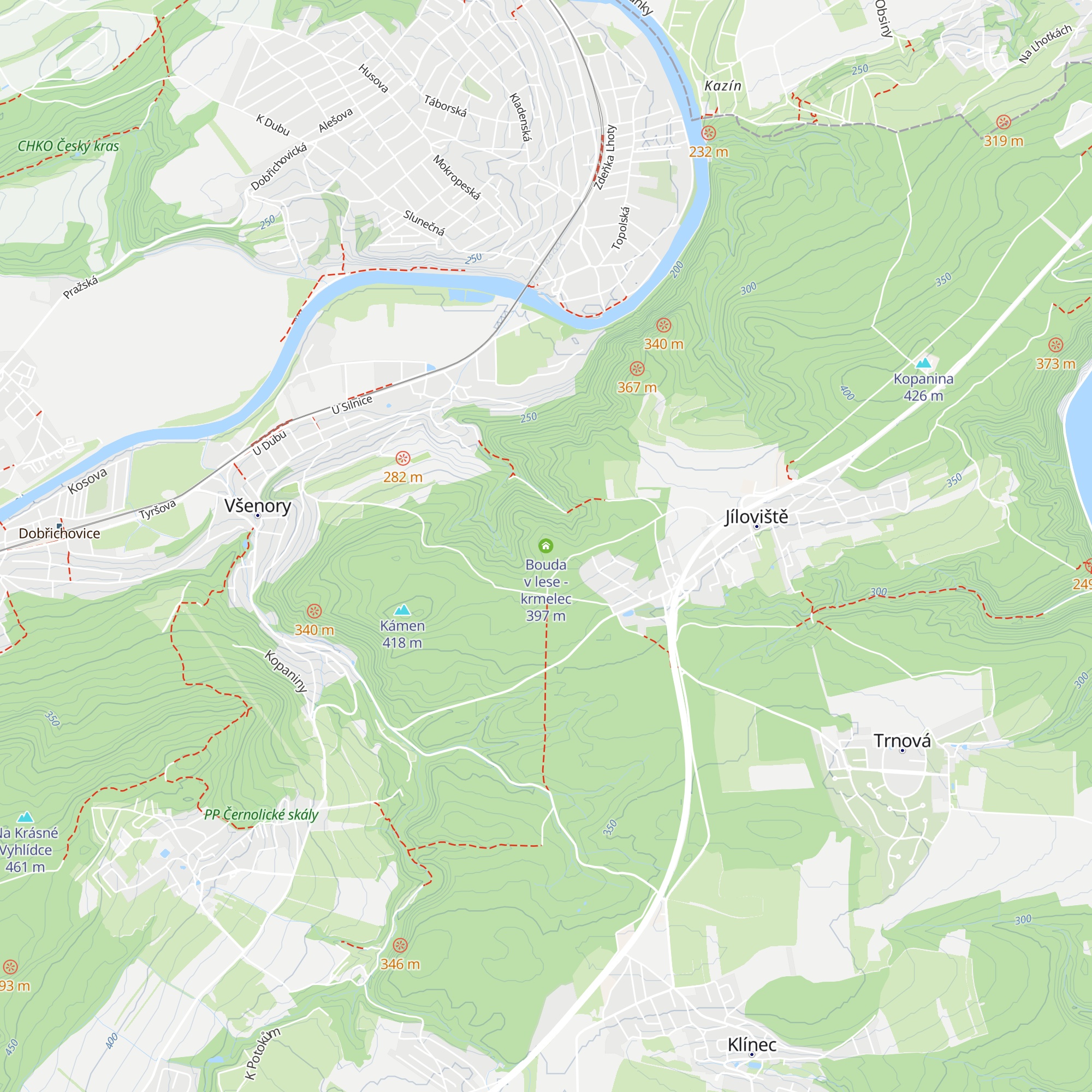 Bouda v lese - krmelec map