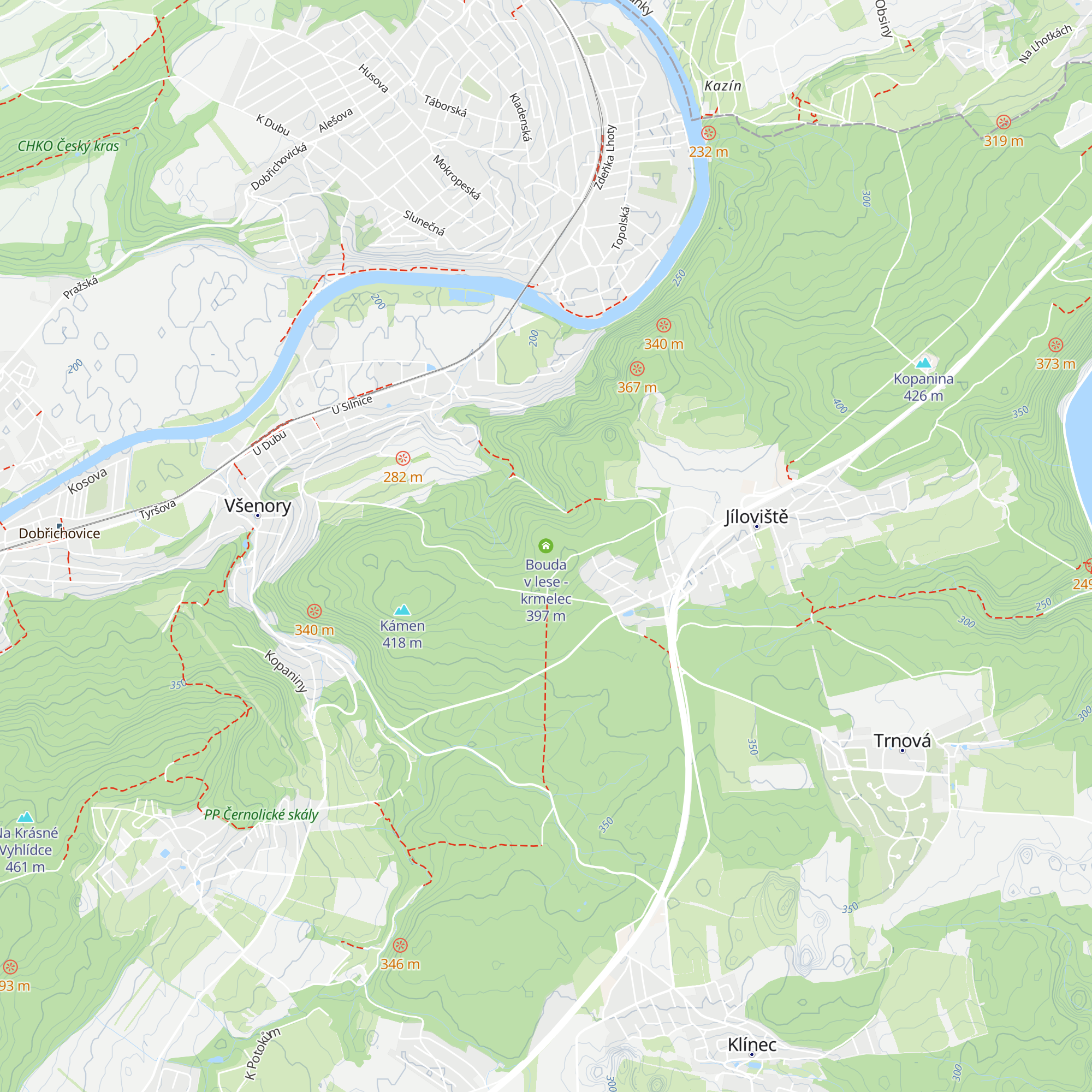 Bouda v lese - krmelec map