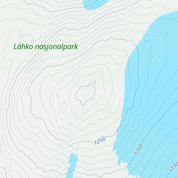 Map of Nordre Glomvassfjellet - Nuarrtasieggestjåhkkå