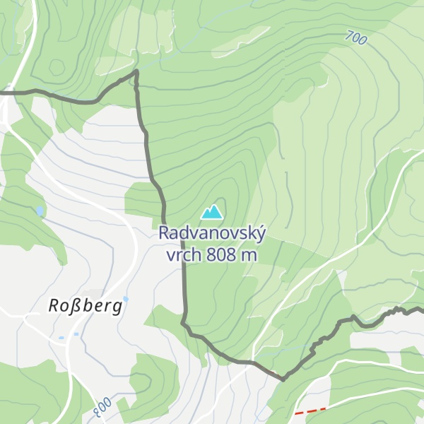 Map of Radvanovský vrch