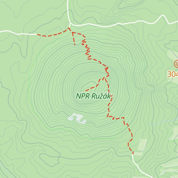 Map of Růžovský vrch