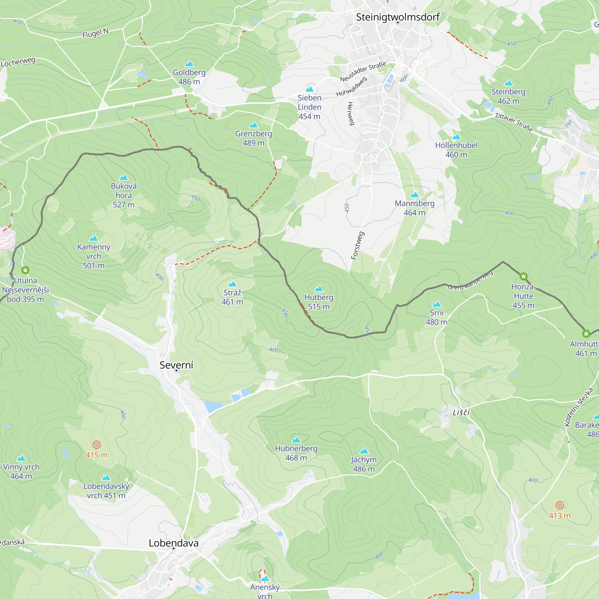 Hutberg-Hütte map