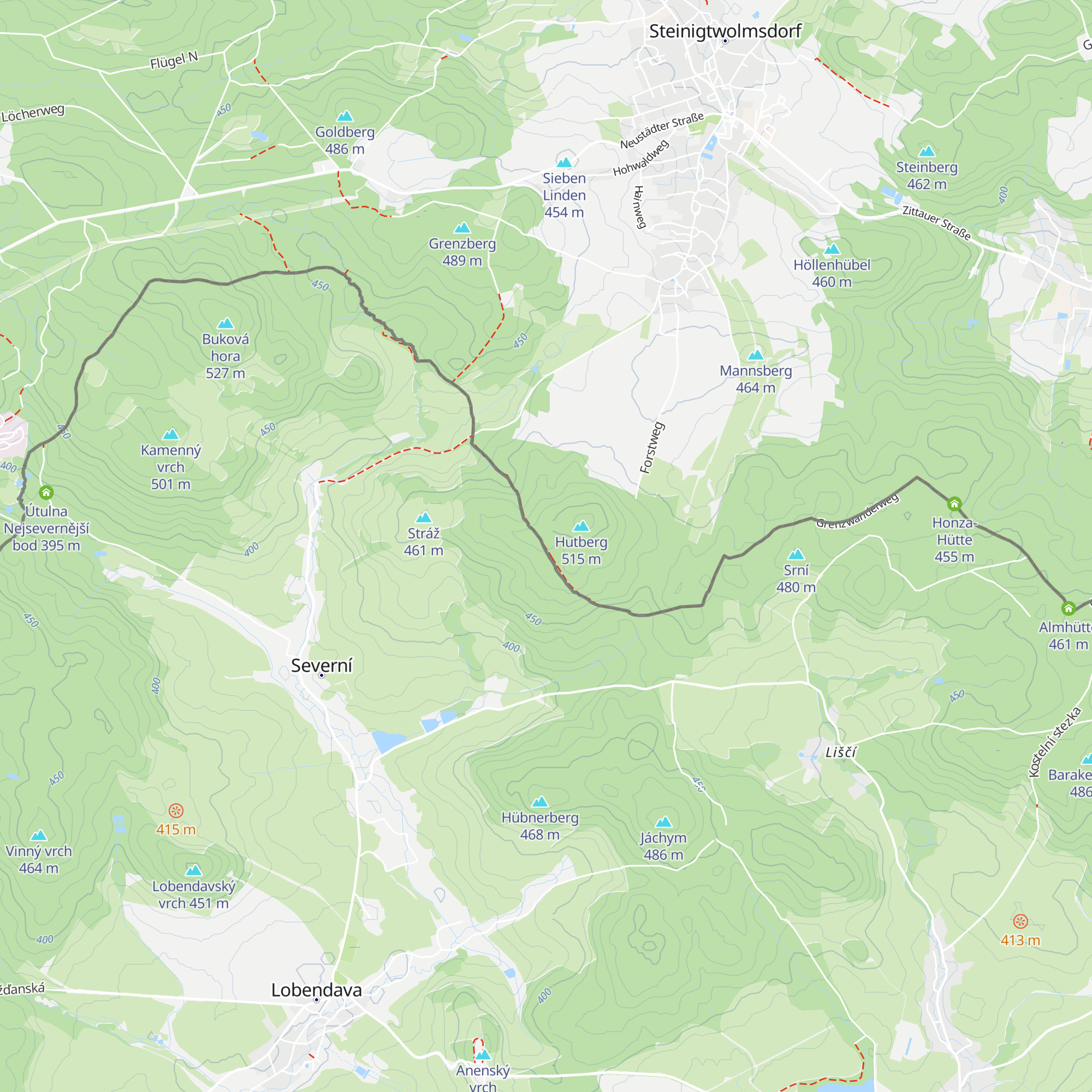Hutberg-Hütte map