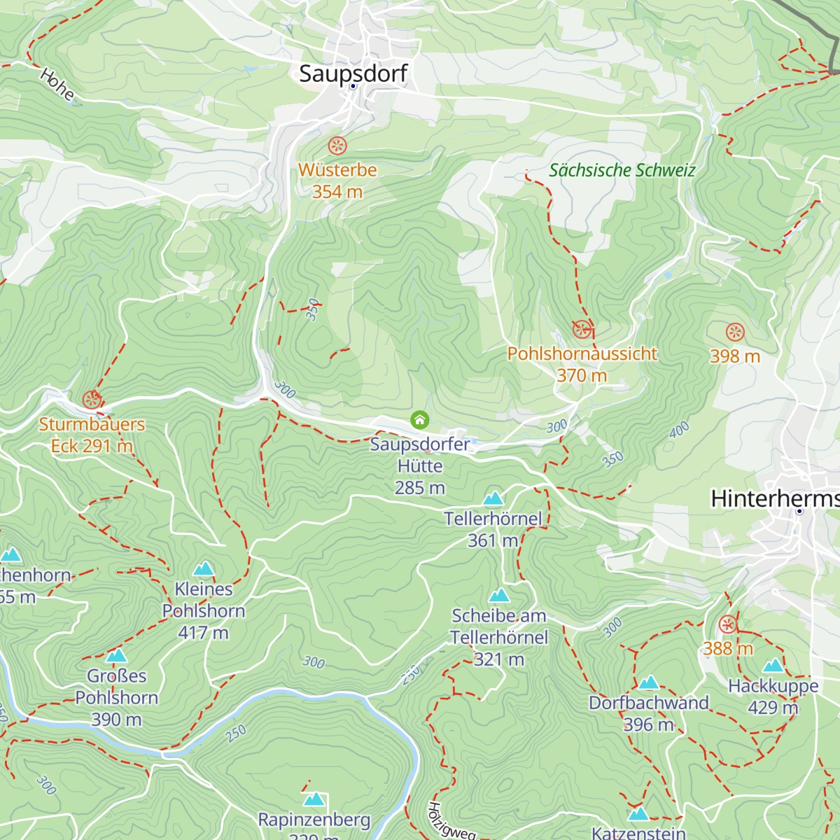 Saupsdorfer Hütte map
