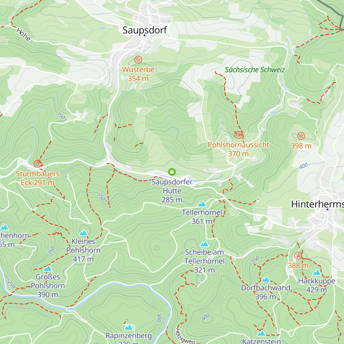 Saupsdorfer Hütte map