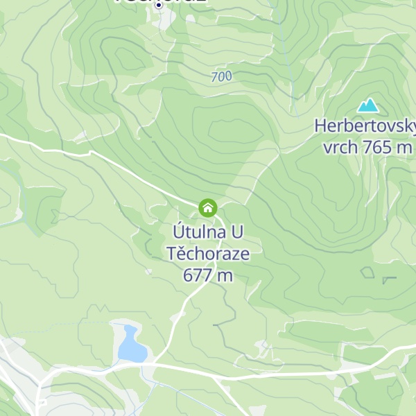 Map of Útulna U Těchoraze