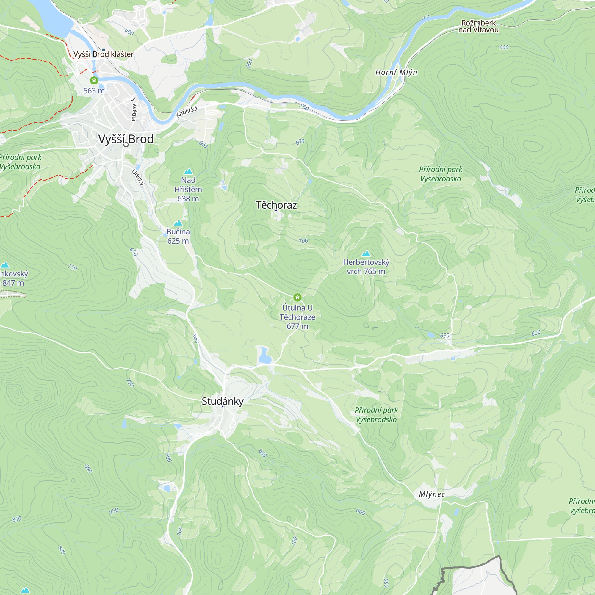 Útulna U Těchoraze map