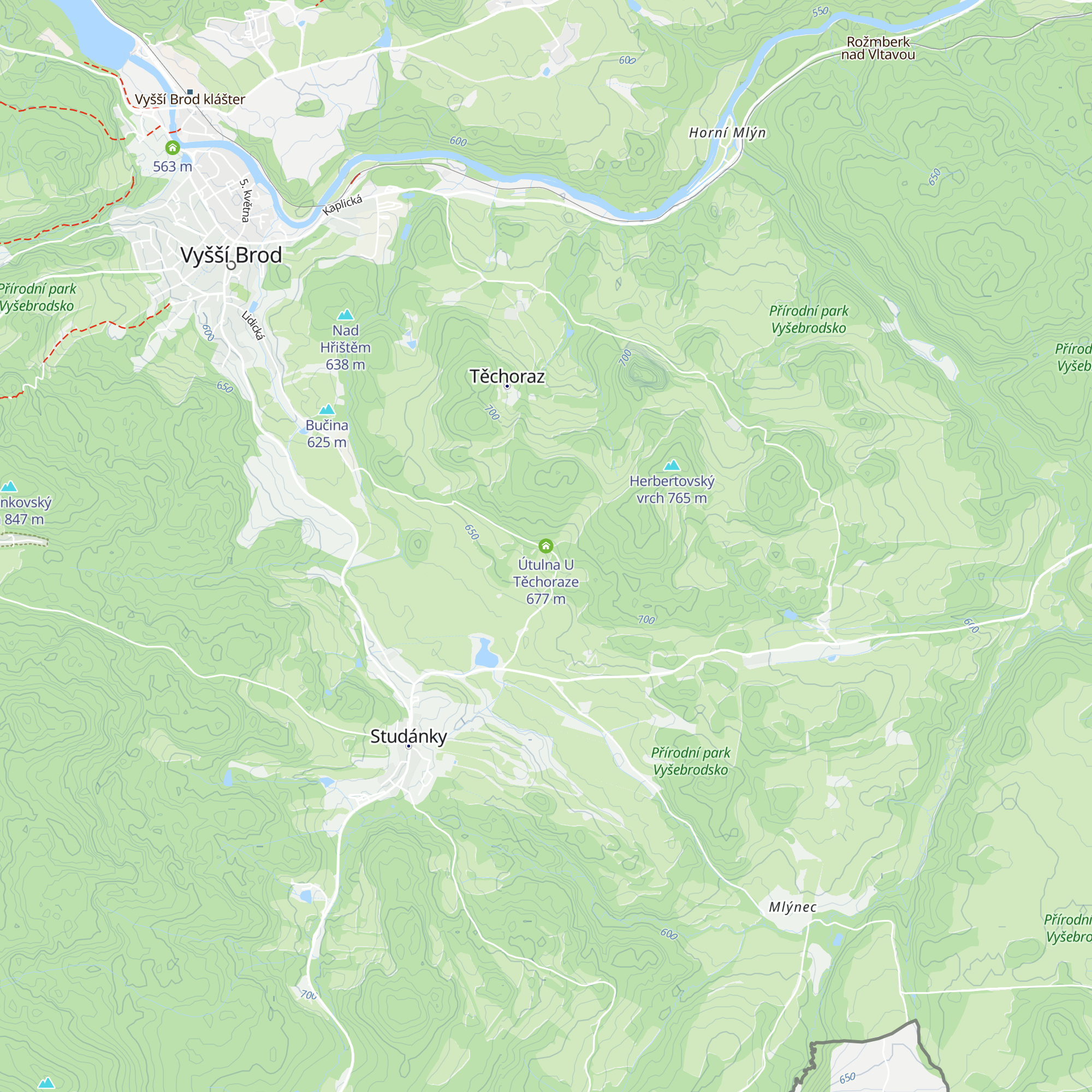 Útulna U Těchoraze map