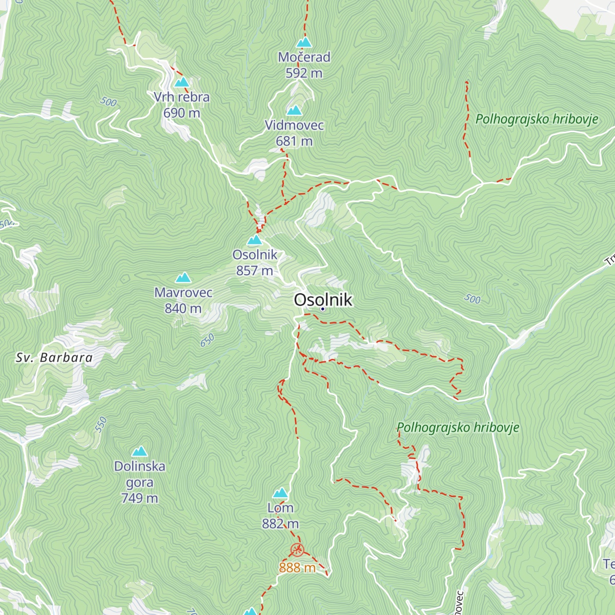 Brunarica Osolnik map