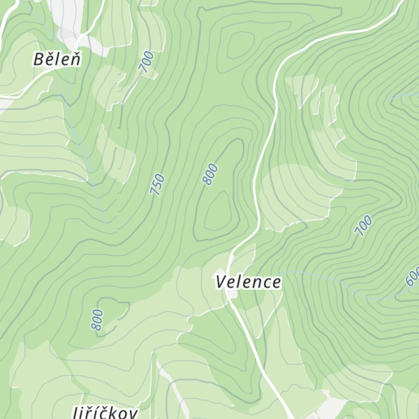 Map of Velenecký vrch