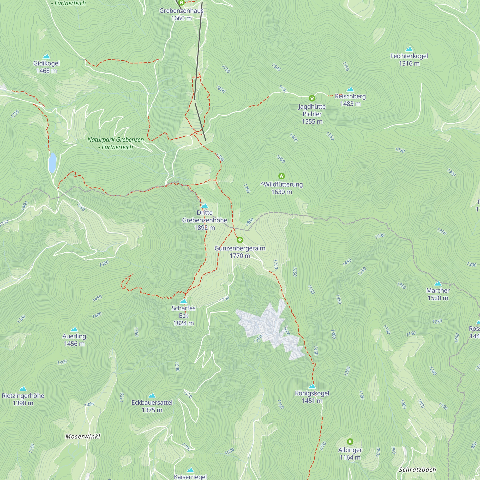 Gunzenbergeralm map