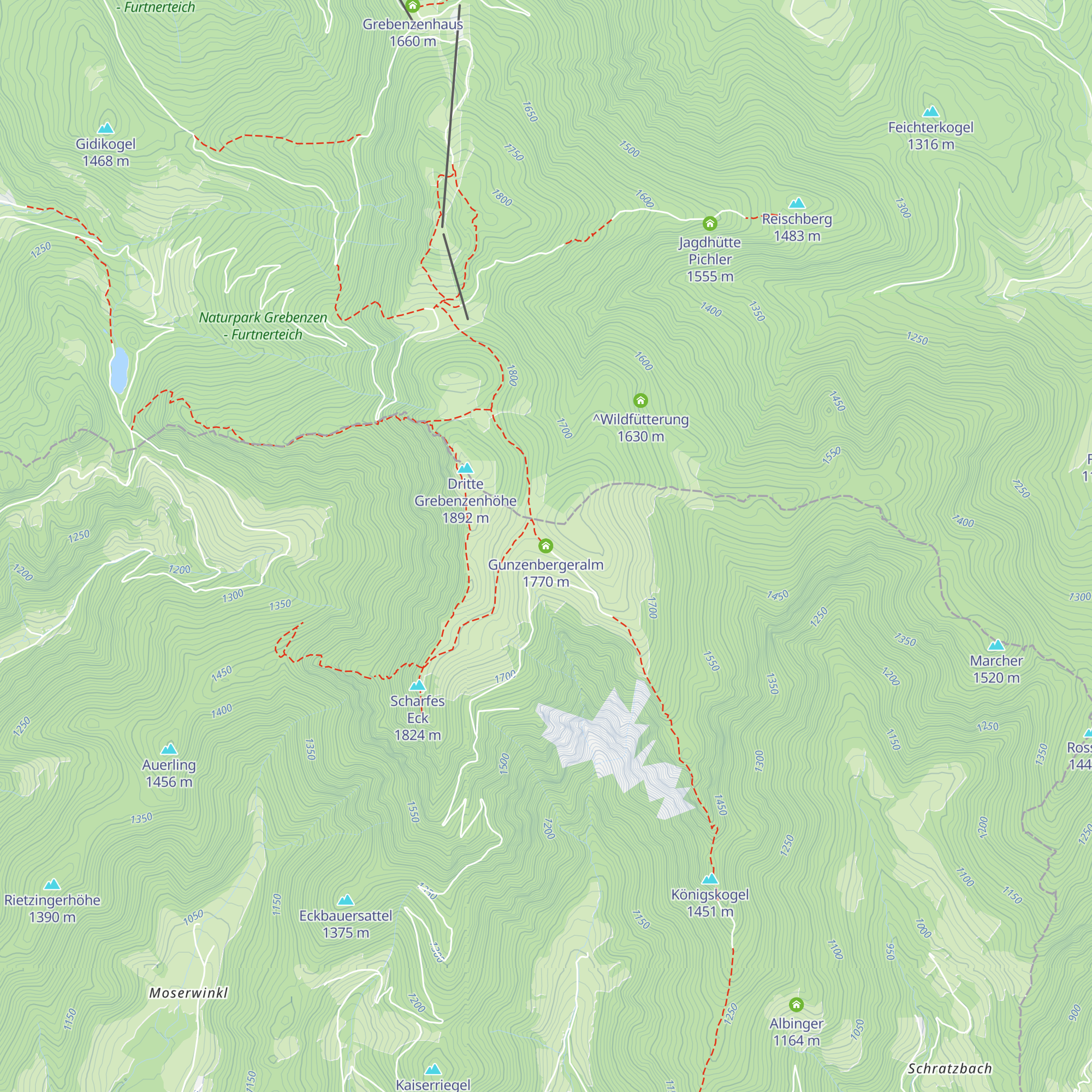 Gunzenbergeralm map