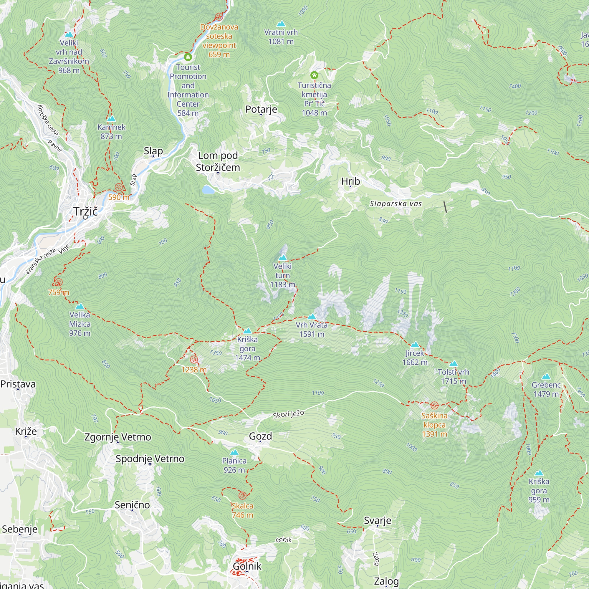 Lovska koča LD Tržič map