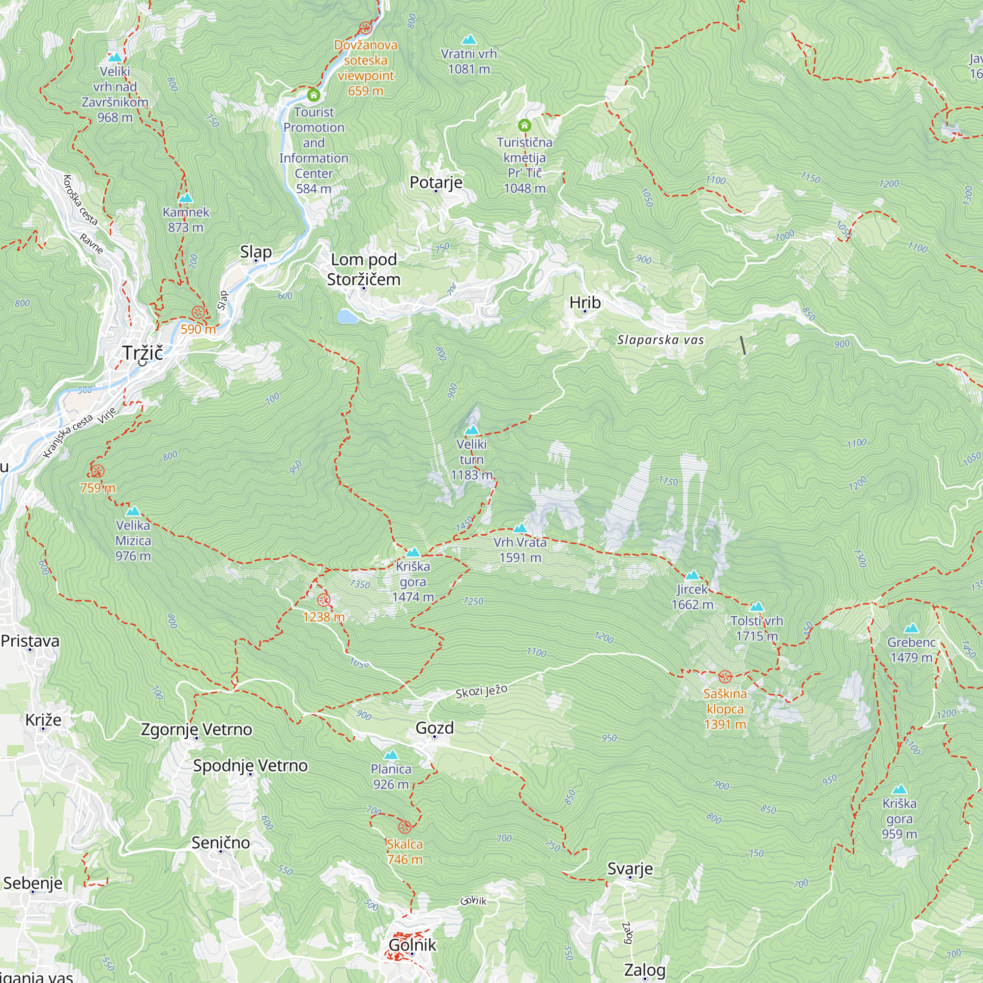 Lovska koča LD Tržič map