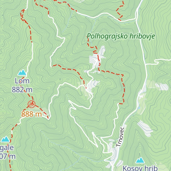 Map of Mihelčičev dom na Govejku