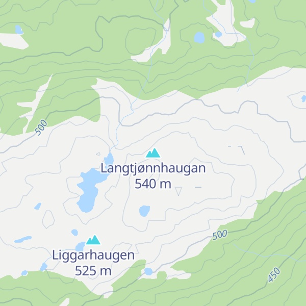 Map of Langtjønnhaugan