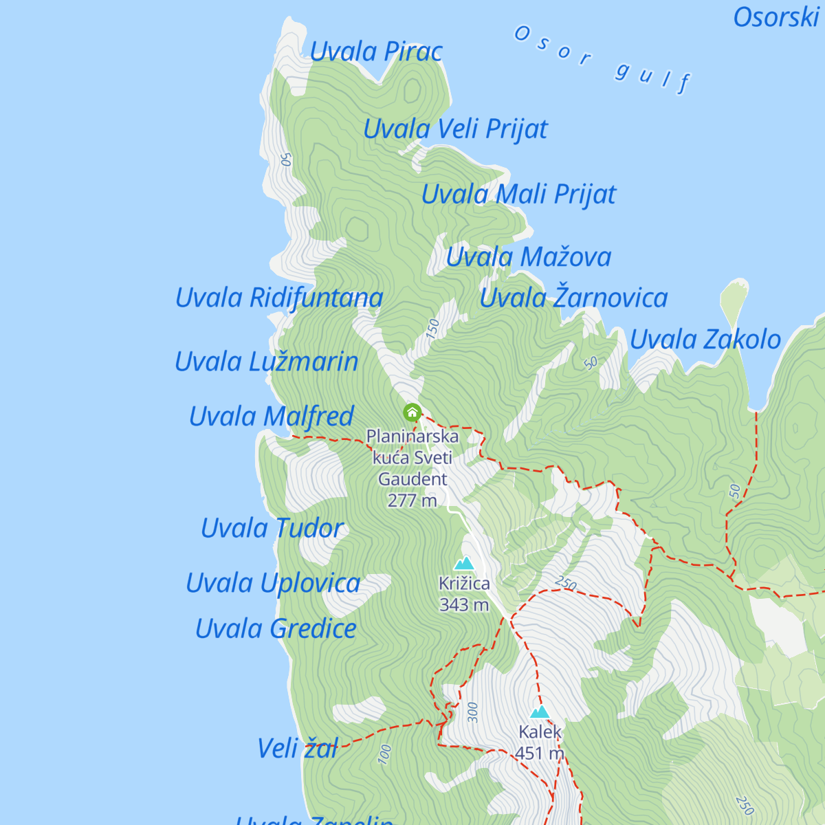 Planinarska kuća Sveti Gaudent map