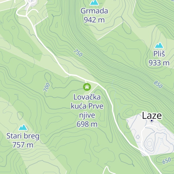 Map of Lovačka kuća Prve njive