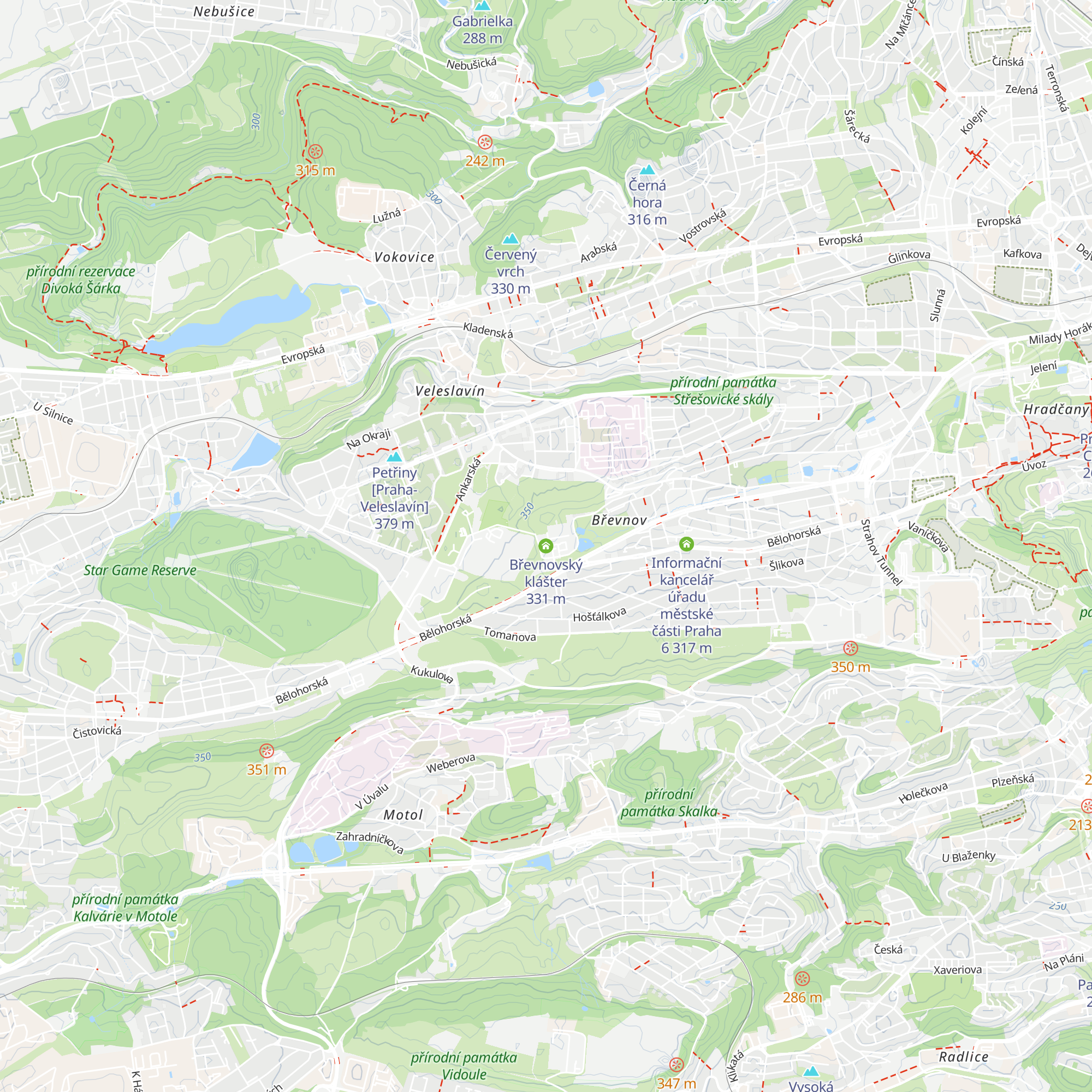 Břevnovský klášter map