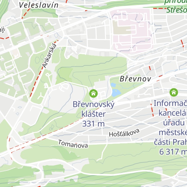 Map of Břevnovský klášter